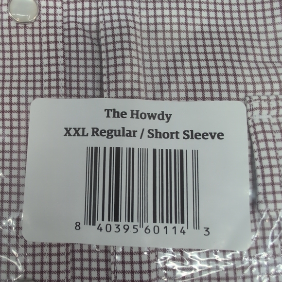 Poncho The Howdy Men's Short Sleeve Checkered Shirt Size XXL Maroon Microcheck - Picture 7 of 8